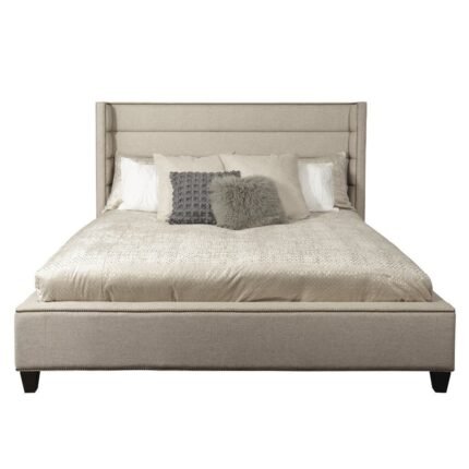 Shelter Wing Channel Tufted Bed In Beige