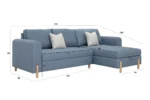 Sofa with Storage in Chaise Lounge