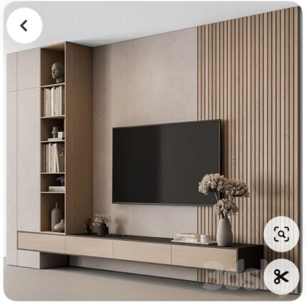 TV Unit with Open Cabinet