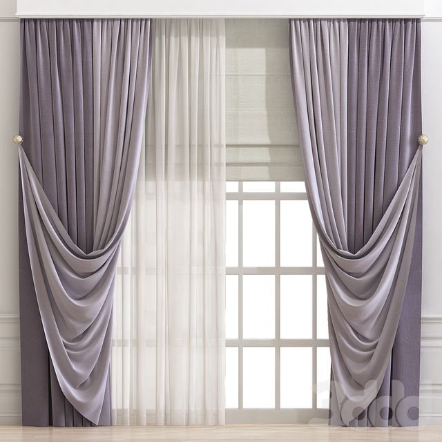 Lavender Luxe Draped Curtain Set