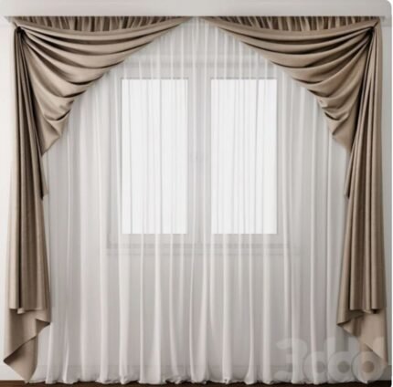 Graceful Arch Sheer & Drape Curtain Set