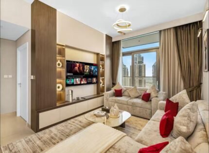 TV unit with shelves