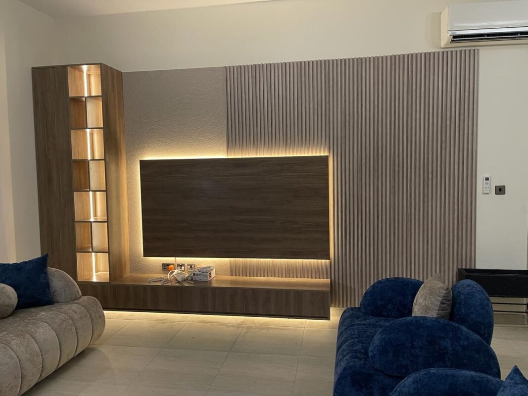 TV unit with LED lights