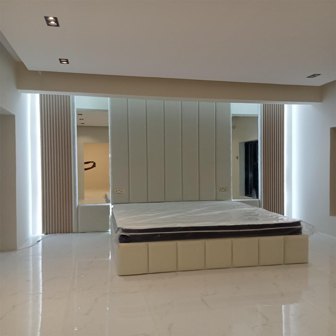 Modern Luxury Upholstered Bed with Elegant Headboard – Zain Furniture Modern Luxury Upholstered Bed with Elegant Headboard – Zain Furniture