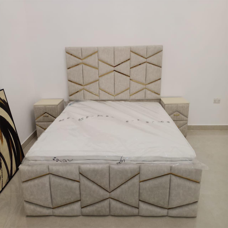 Aurora Geometric Upholstered Bed