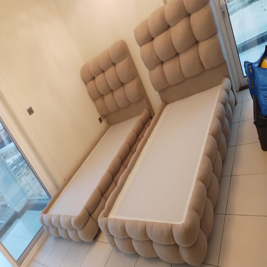 Luxury Bubble Upholstered Twin Bed Set