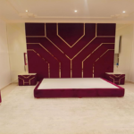 Royal Aura Velvet Panel Bed