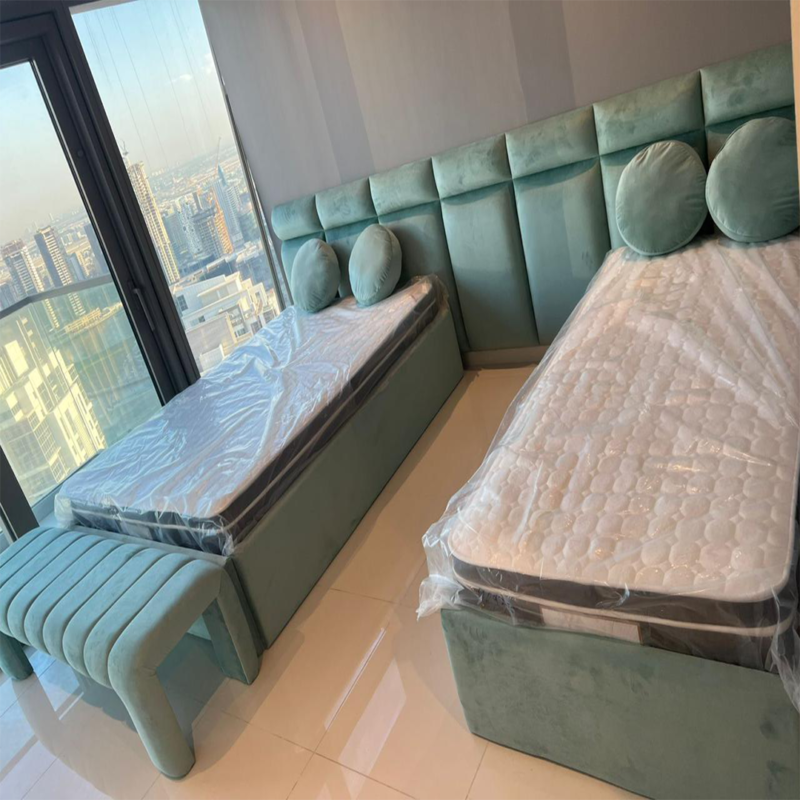 Aqua Haven Twin Upholstered Bed Set