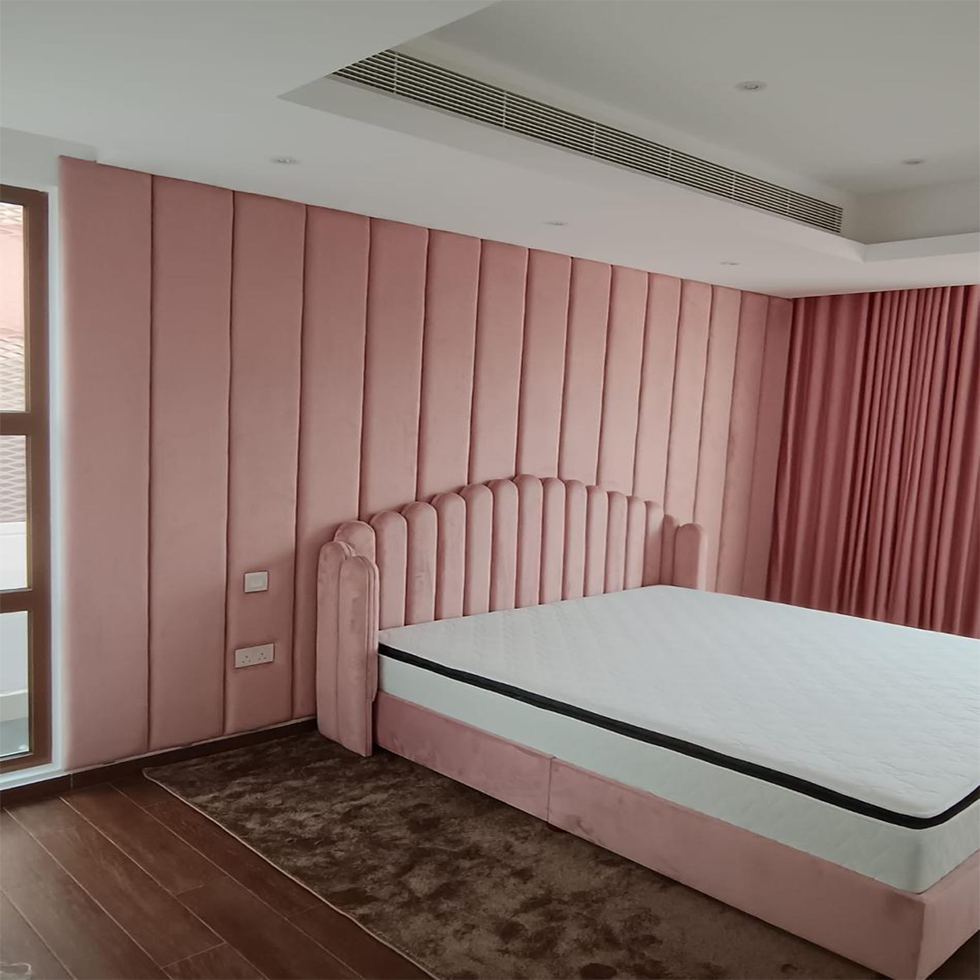 Blush Vertical Panel Upholstered Bed Blush Vertical Panel Upholstered Bed