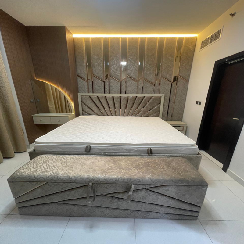 Aurora Luxe Vertical Panel Upholstered Bed