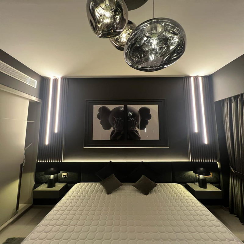 Aura Noir Luxe Upholstered Bed Frame