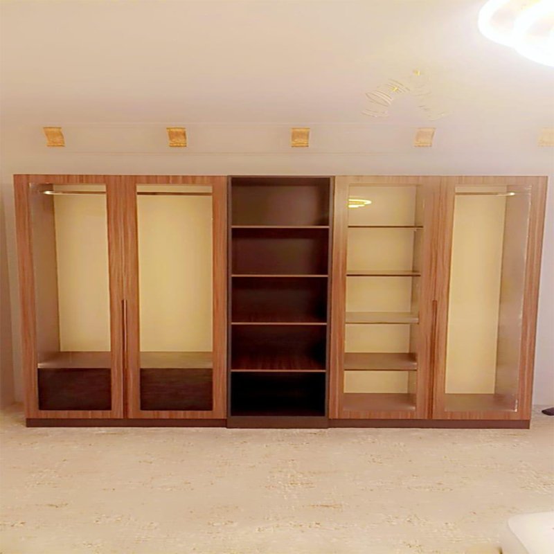 Modern Glass Door Wooden Wardrobe