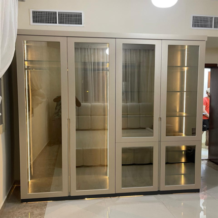 LumiCore Glass Door Bedroom Wardrobe