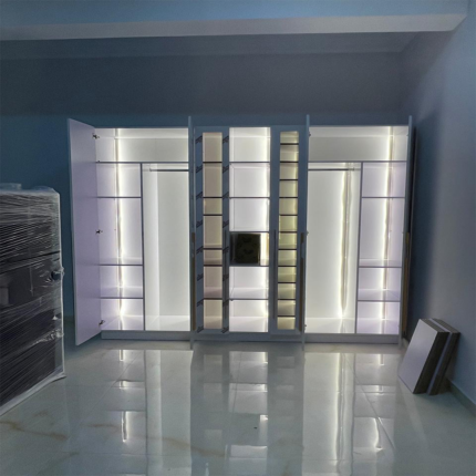 Modern Wardrobe Design with Open Display Sections | Aero Line Modular Bedroom Wardrobe
